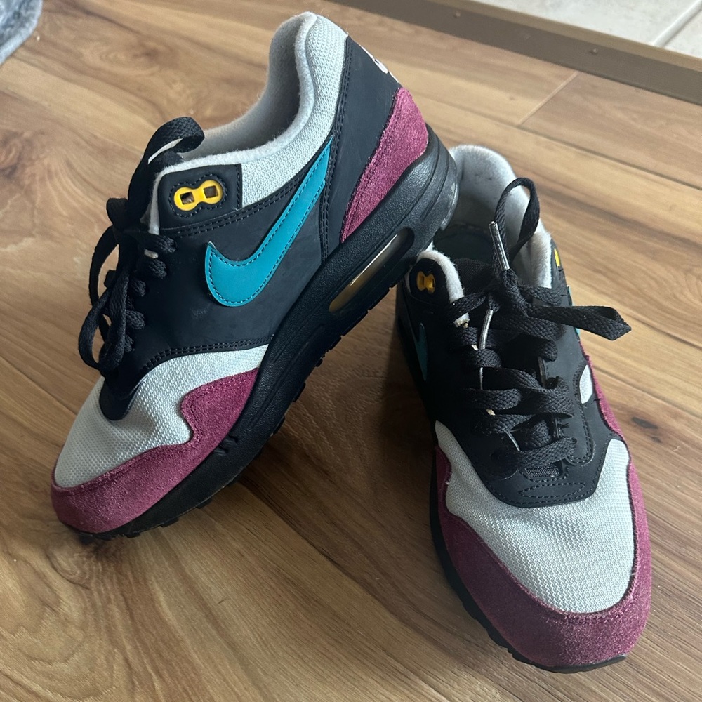 Nike Air Max Sneakers - Teal, Burgundy, Black, White Womens Size 8.5
